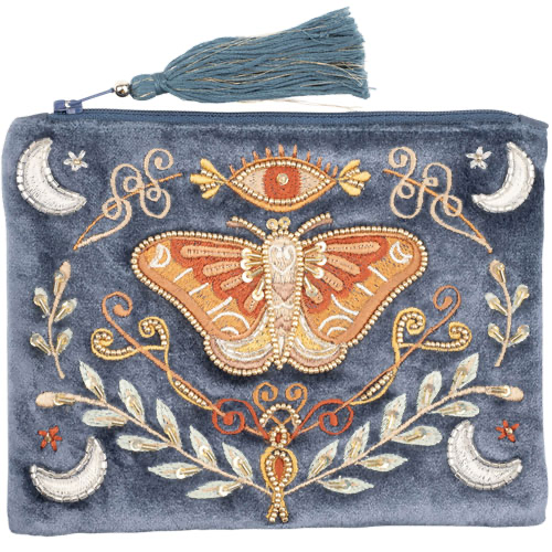 VELVET LUNAR MOTH COIN PURSE