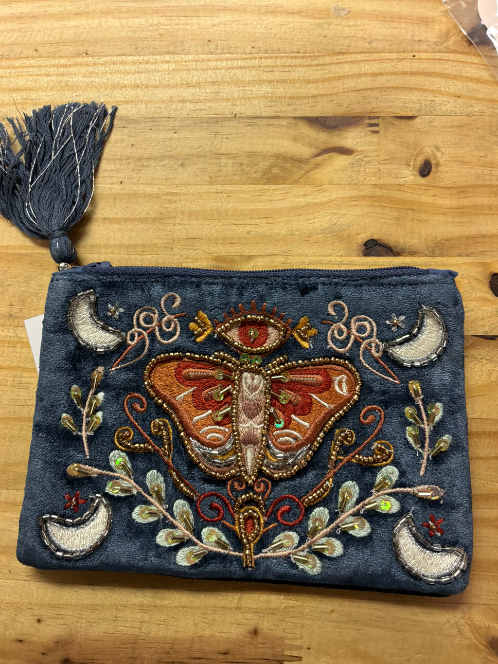 VELVET LUNAR MOTH COIN PURSE