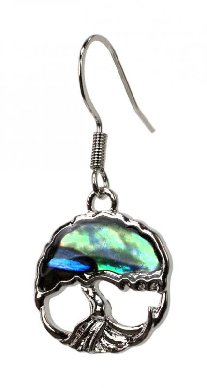 ABALONE TREE OF LIFE SHAPE EARRING
