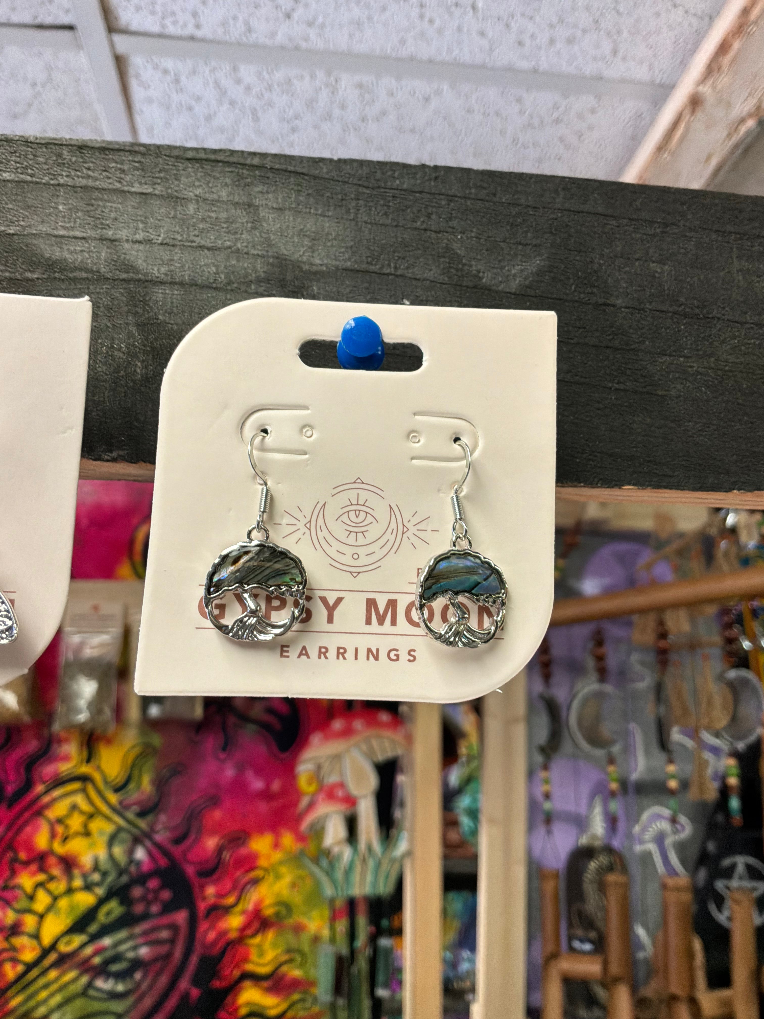ABALONE TREE OF LIFE SHAPE EARRING
