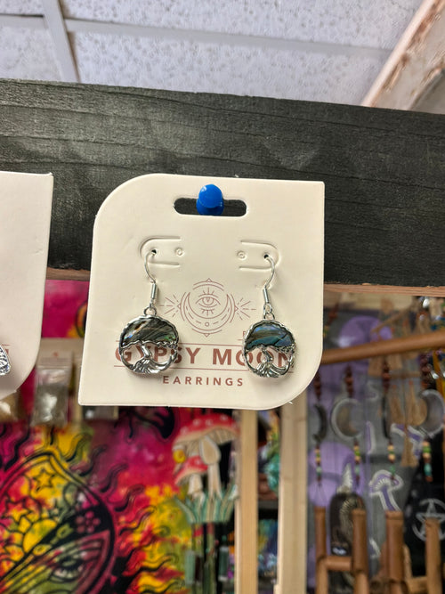 ABALONE TREE OF LIFE SHAPE EARRING