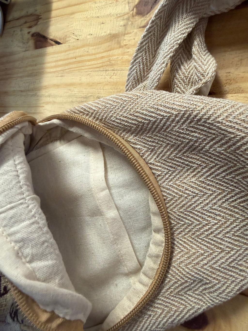Mushroom Print Hemp Mini Sling Bag