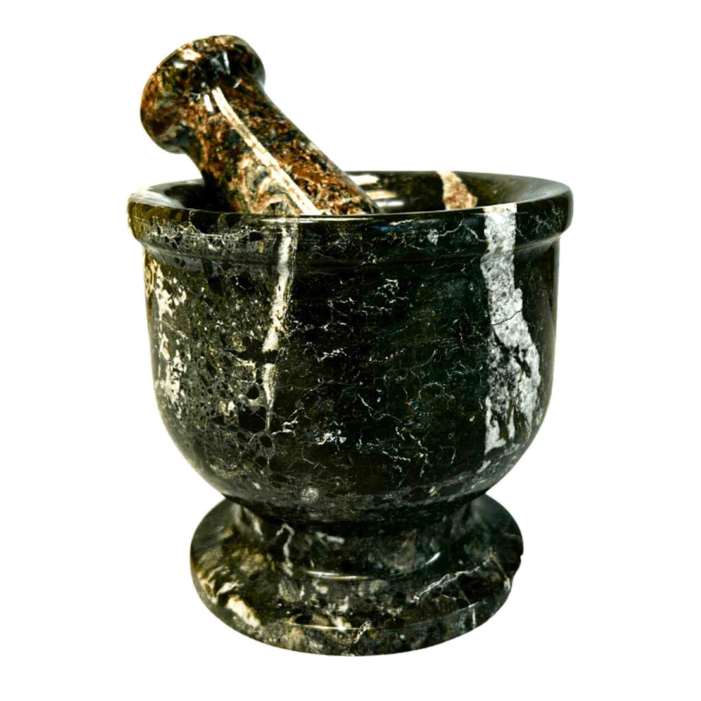 Black Zebra Mortar and Pestle.