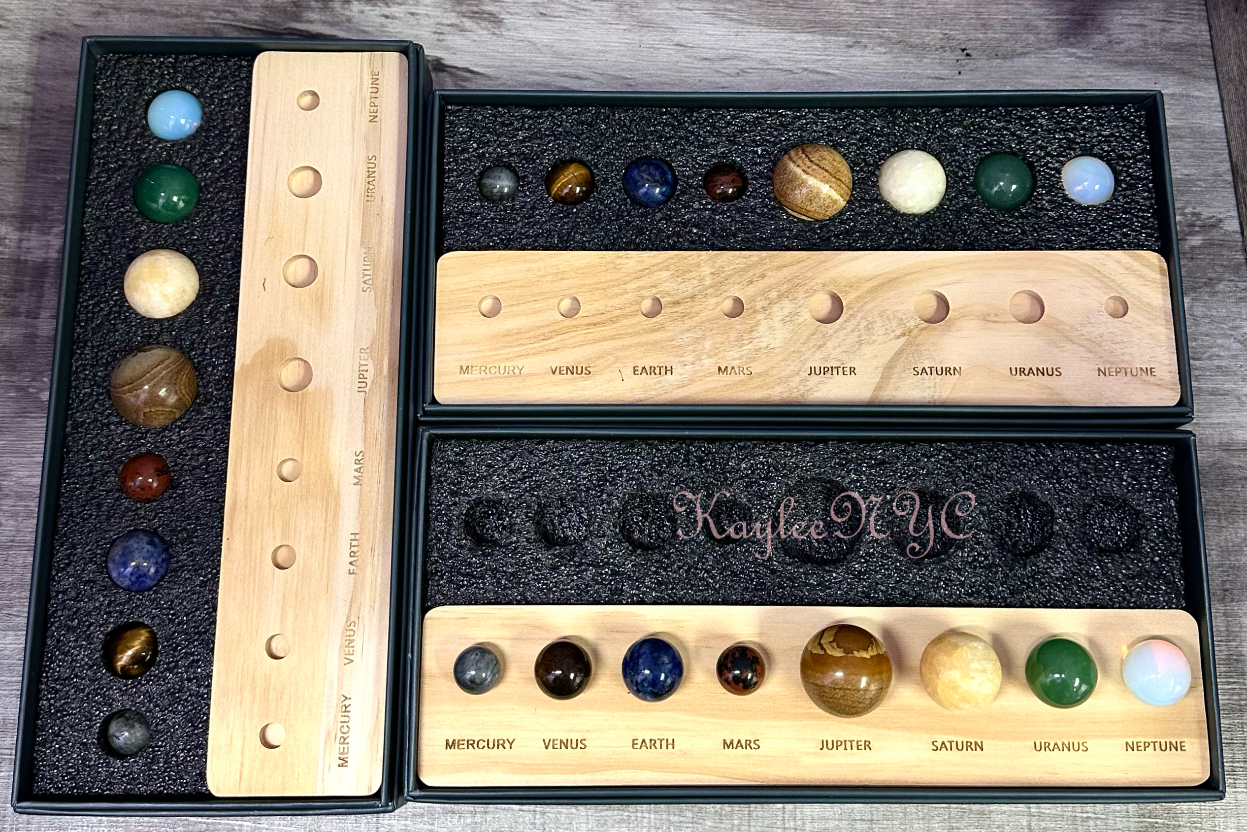 Natural Crystal Solar System Set