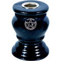 Ceramic Mini CandleStick Holder - Pentacle Black