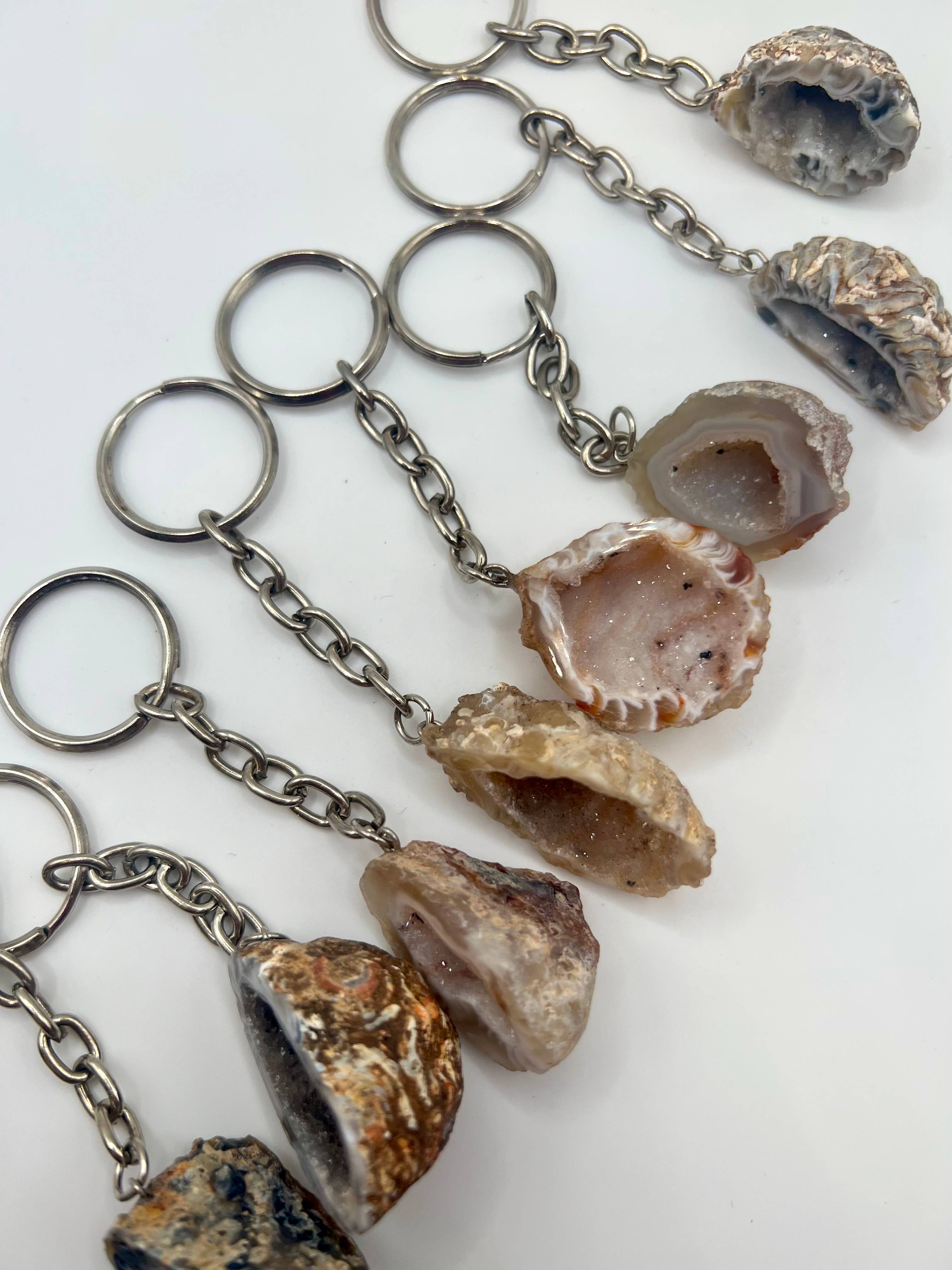 Agate Crystal Keychain