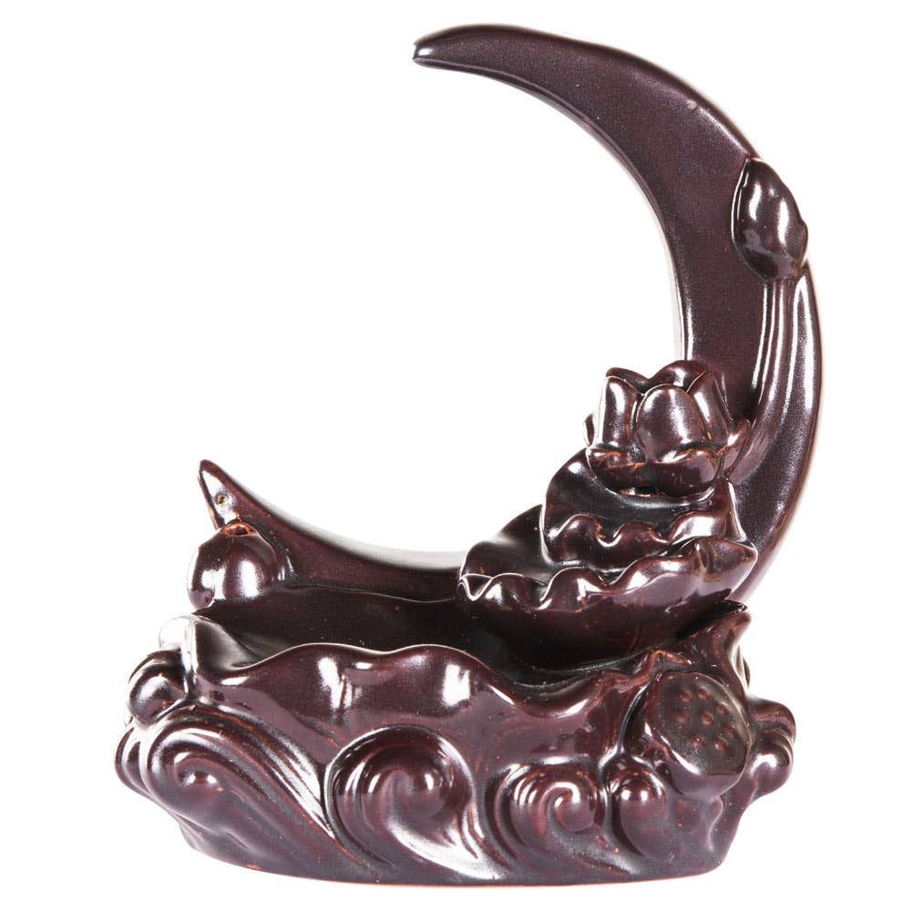 MOON WITH WATERFALL BACKFLOW CONE BURNER/ASSORTED COLORS