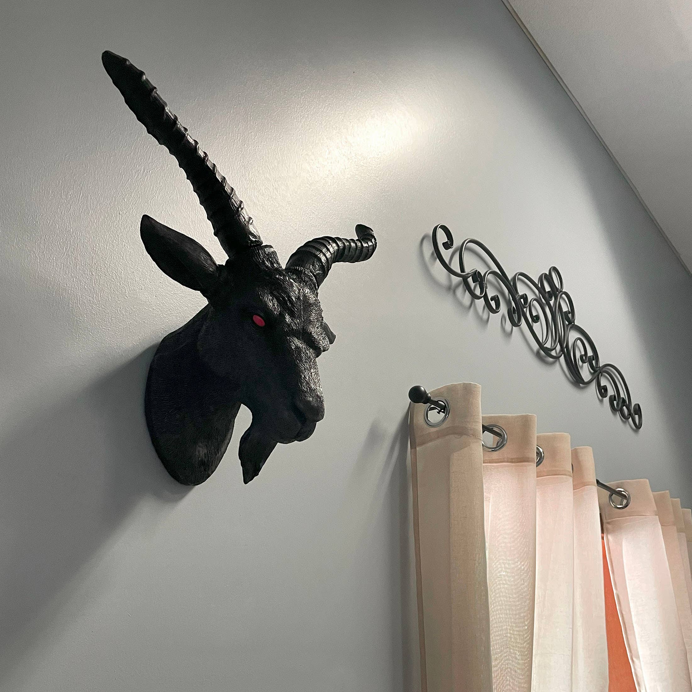 Black Baphomet Goat Head Sabbattic Occult Wall Hanging