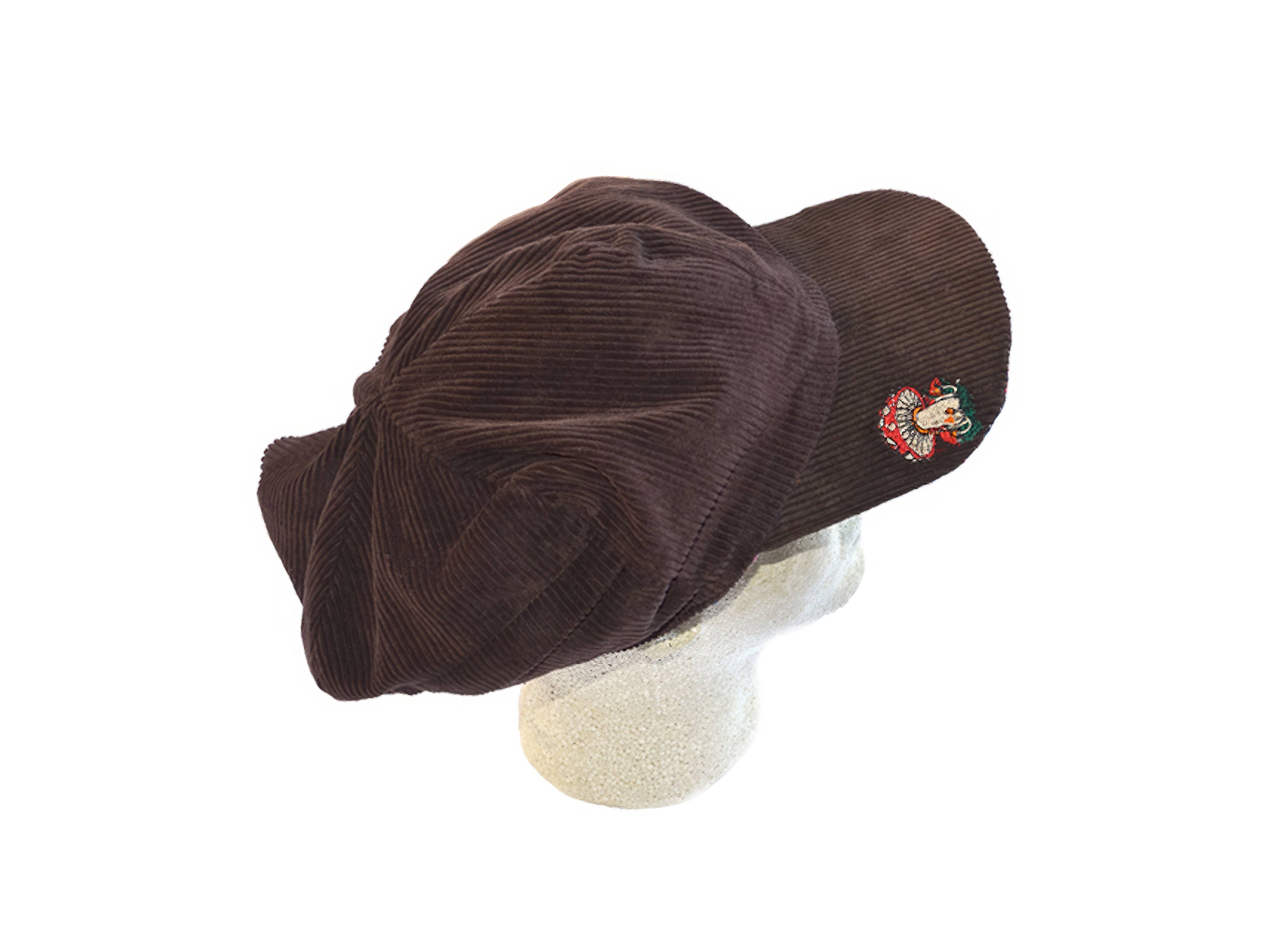 Corduroy Reversible Mushroom Embroidery Applejack Hat