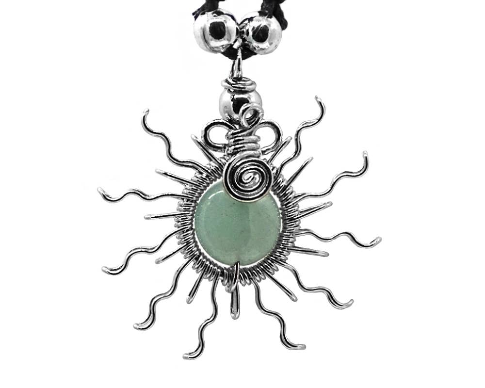 SUN SHAPED SEMI PRECIOUS STONE PENDANT