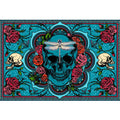 Skull And Roses 3D Tapestry
