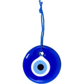 Glass Evil Eye Talisman 3.5 -inch Round Blue