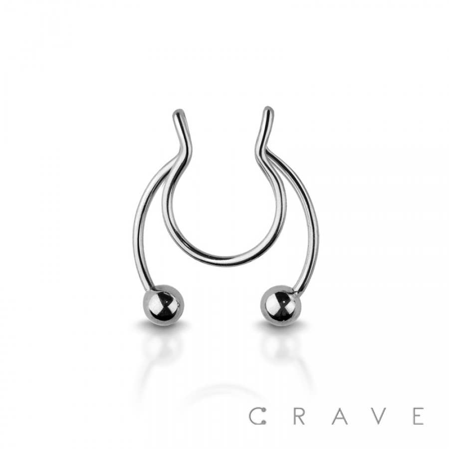 316L SURGICAL STEEL FAKE SEPTUM HORSESHOE