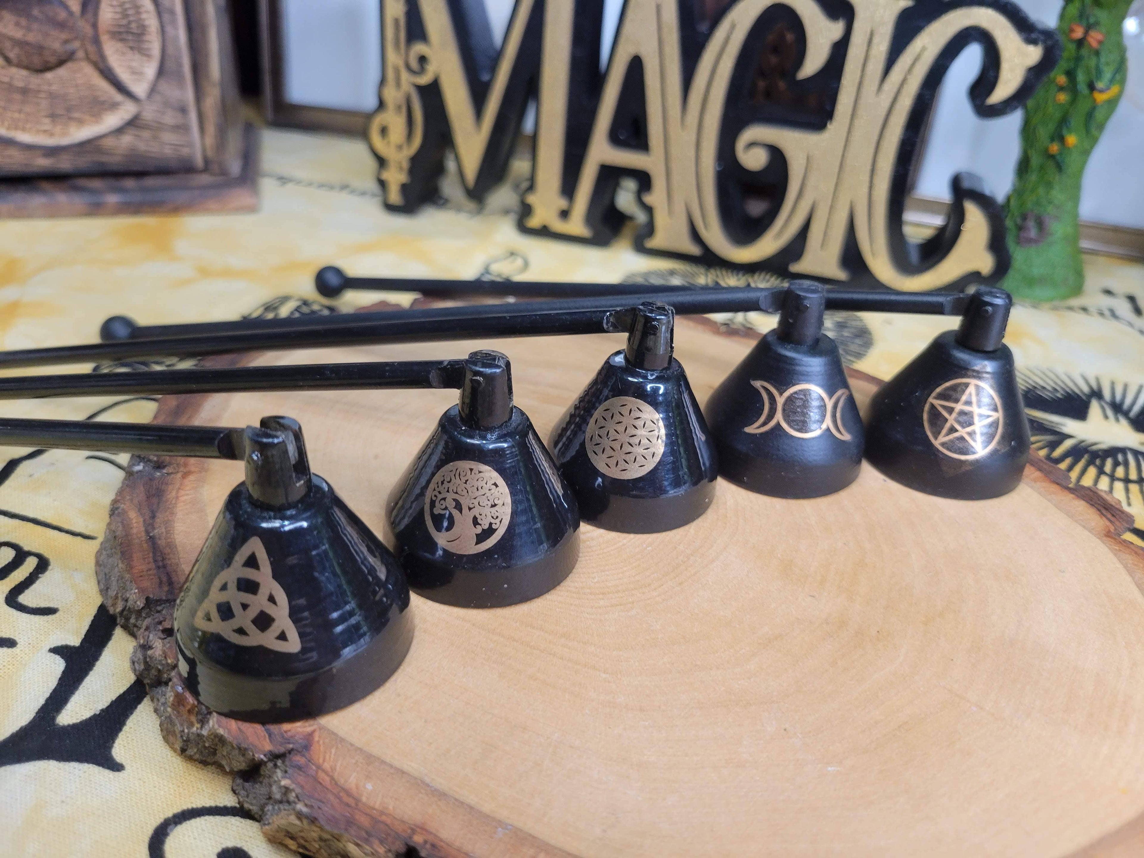 Handmade Iron Mini Snuffer ,Triple Moon Snuffer, Pentacle Sn