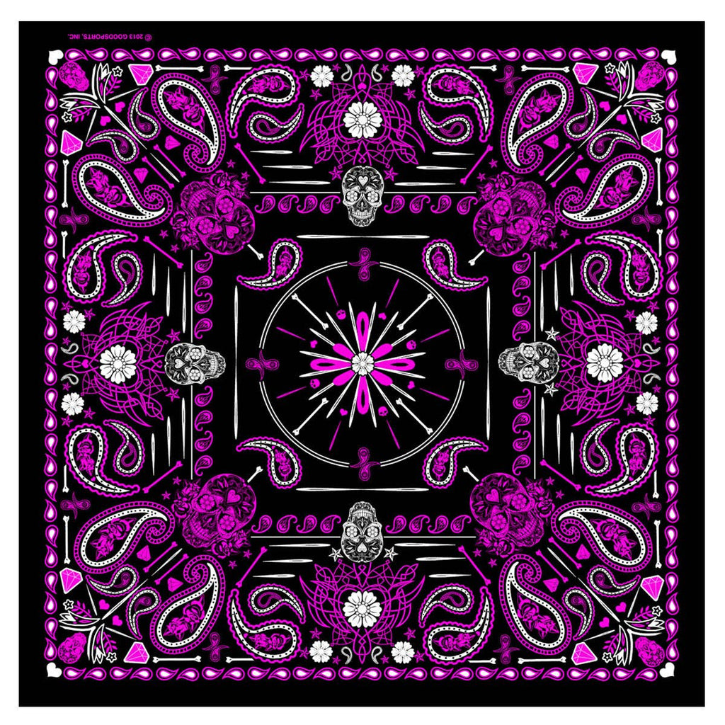 Hot Leathers BAB1071 Ladies Pink Paisley Skulls Bandana