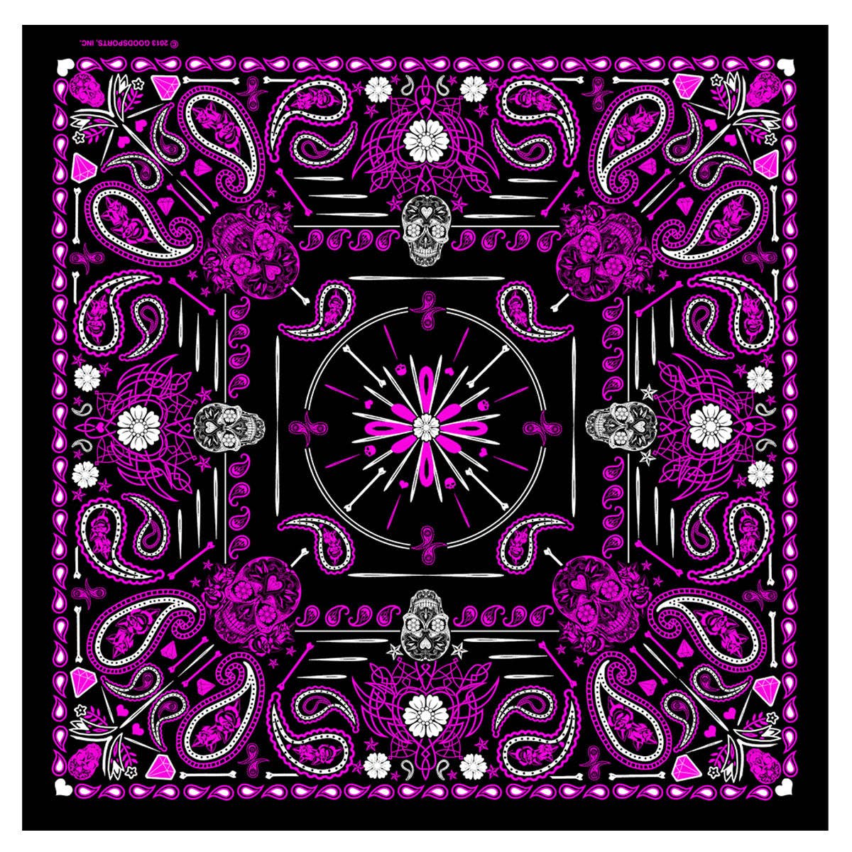 Hot Leathers BAB1071 Ladies Pink Paisley Skulls Bandana