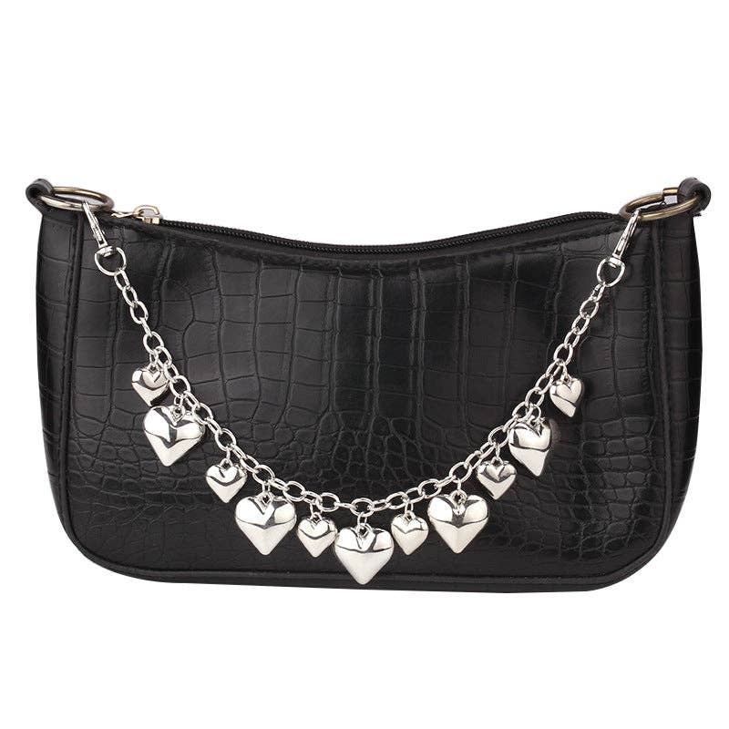 Trendy Crossbody Bag with Decorative Chains for Women