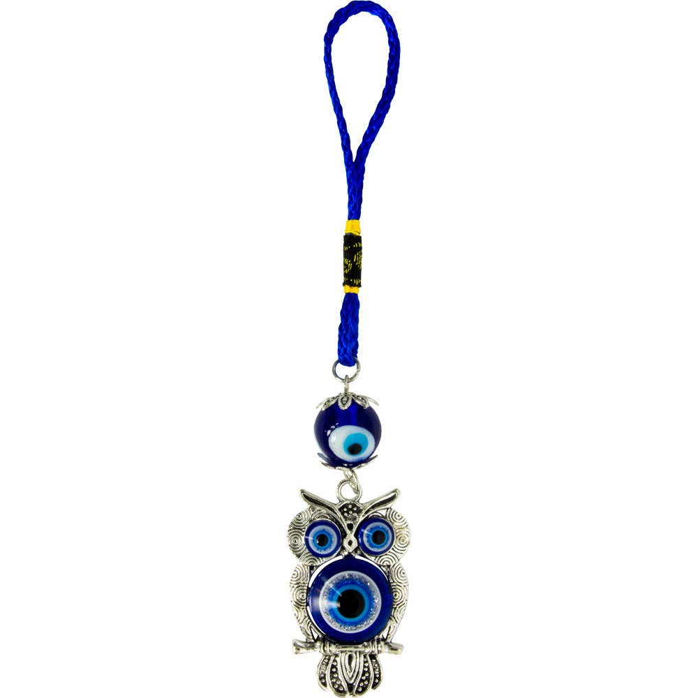 Glass Evil Eye Talisman - Evil Eye Owl