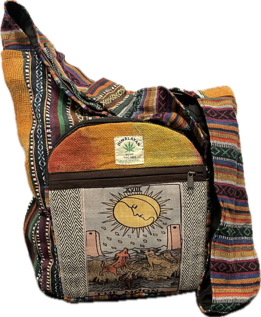 Tie Dye Sun & Moon Hemp Sling Bag