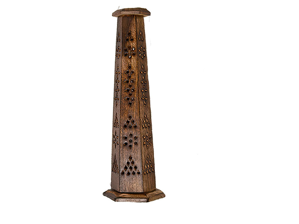 Carved Wooden Upright Incense Burner