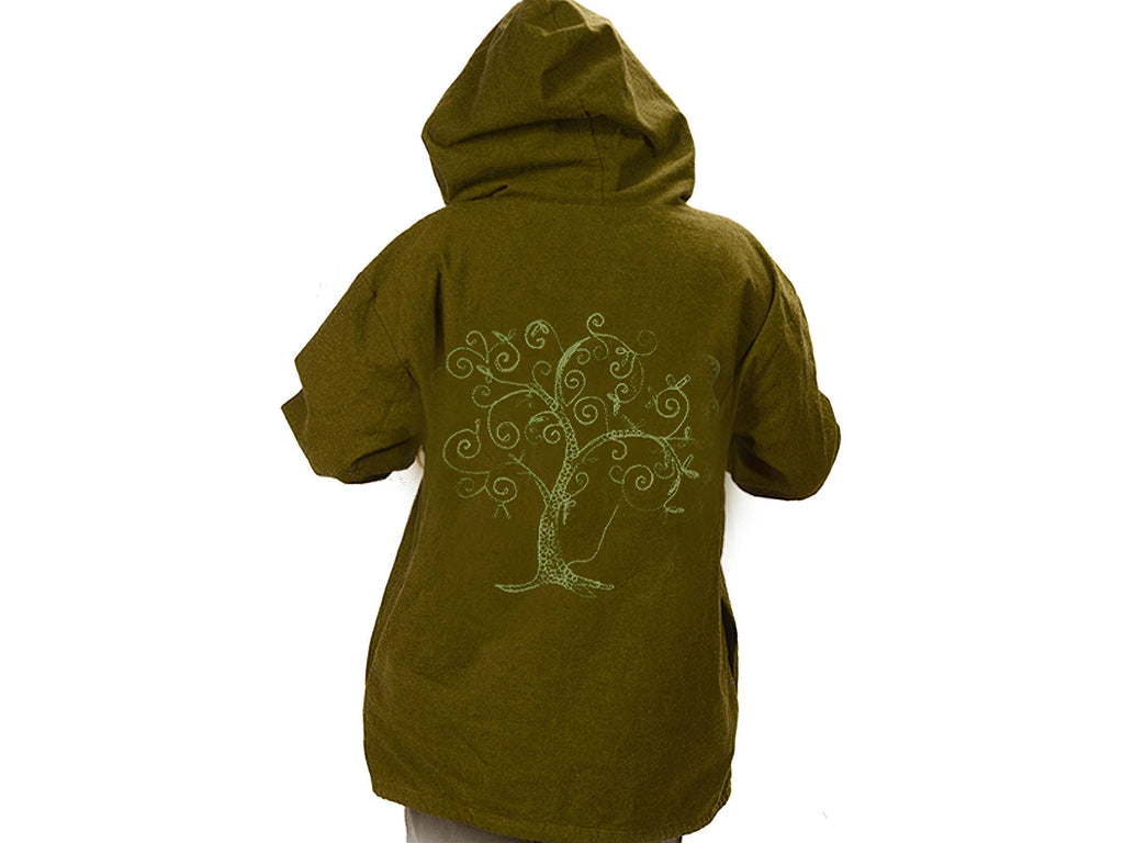 Tree Of Life Cotton Ari Embroidered Heavy Weight Hoodie