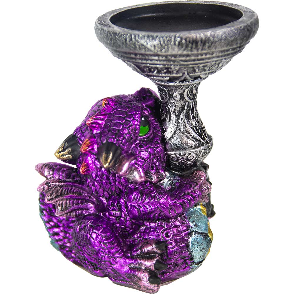 Polyresin T-Light Holder Baby Dragon - Purple