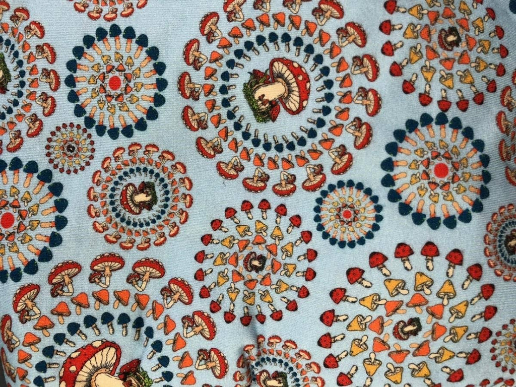 Cotton Mushroom Burst Print Short Overalls
