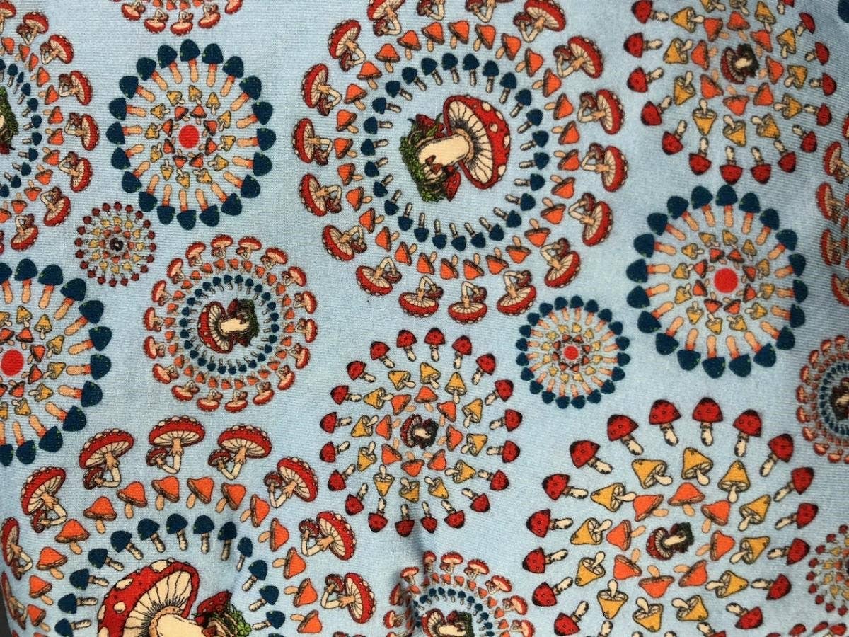 Cotton Mushroom Burst Print Short Overalls