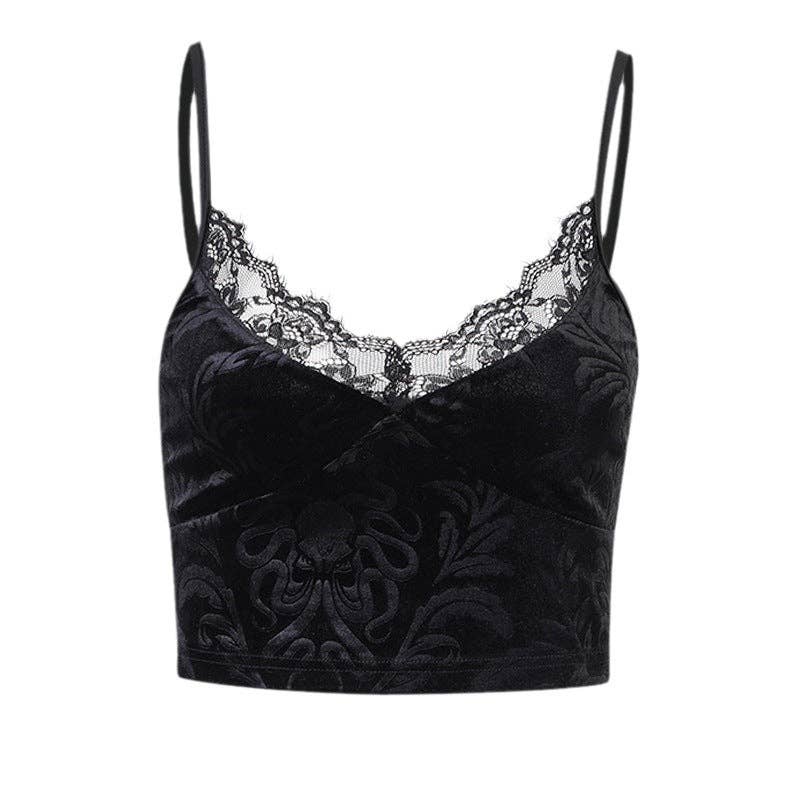 Sexy Cropped Lace Tank Top for Women