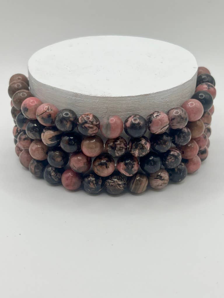 Rhodonite Crystal Bracelet - 8mm