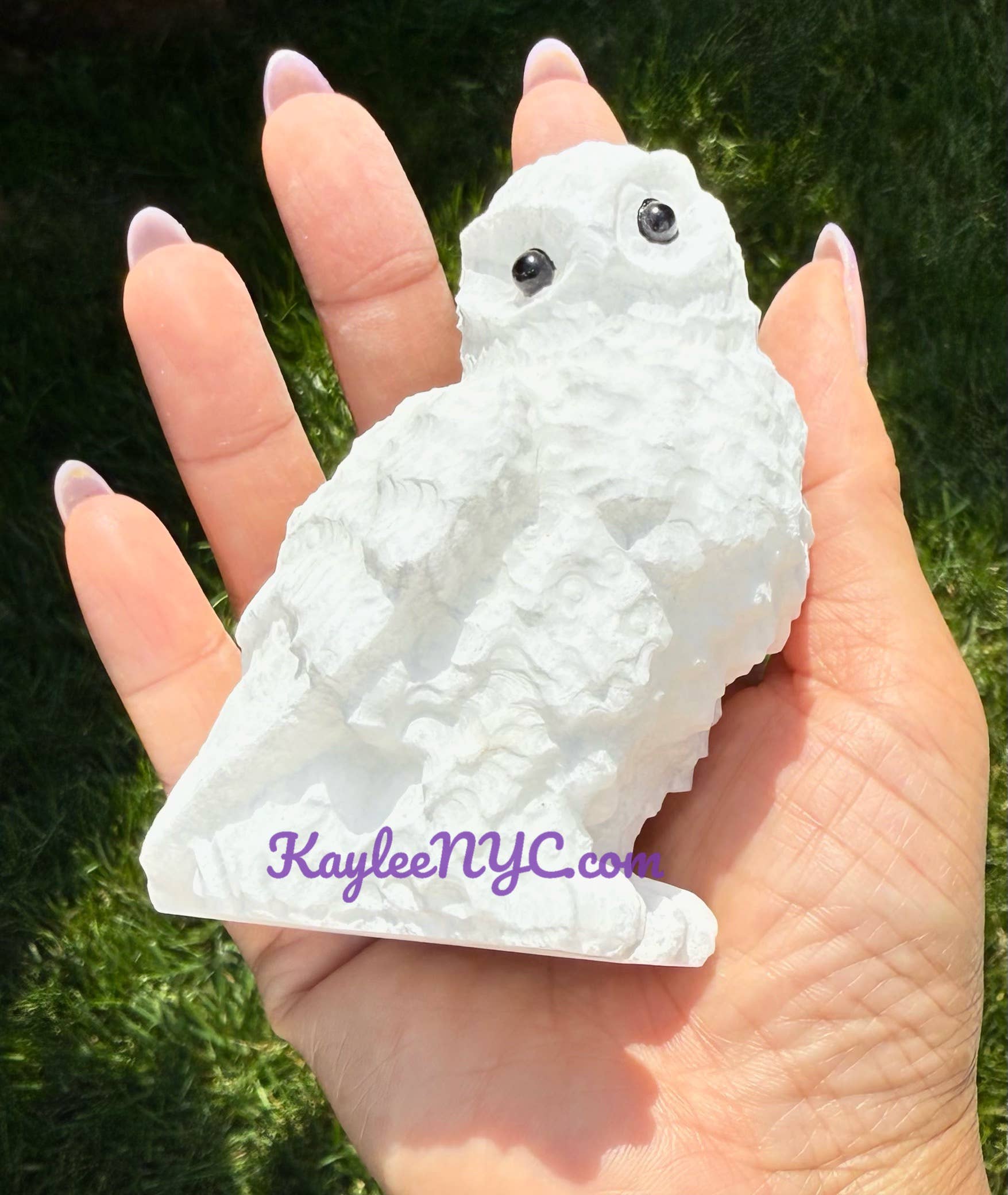 Natural Snow Quartz Owls Healing Energy