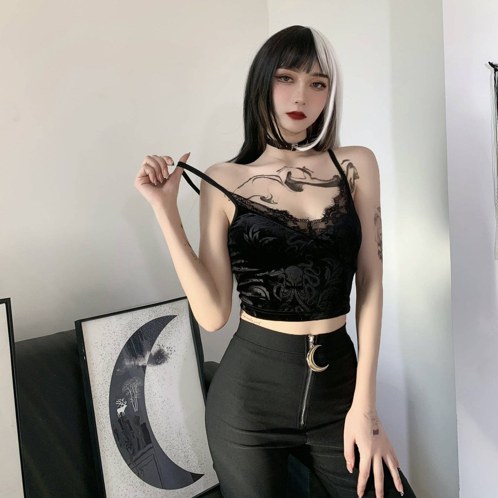 Sexy Cropped Lace Tank Top for Women