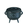 Cast Iron Cauldron w/ Lid - Triple Moon (4.5 in.)