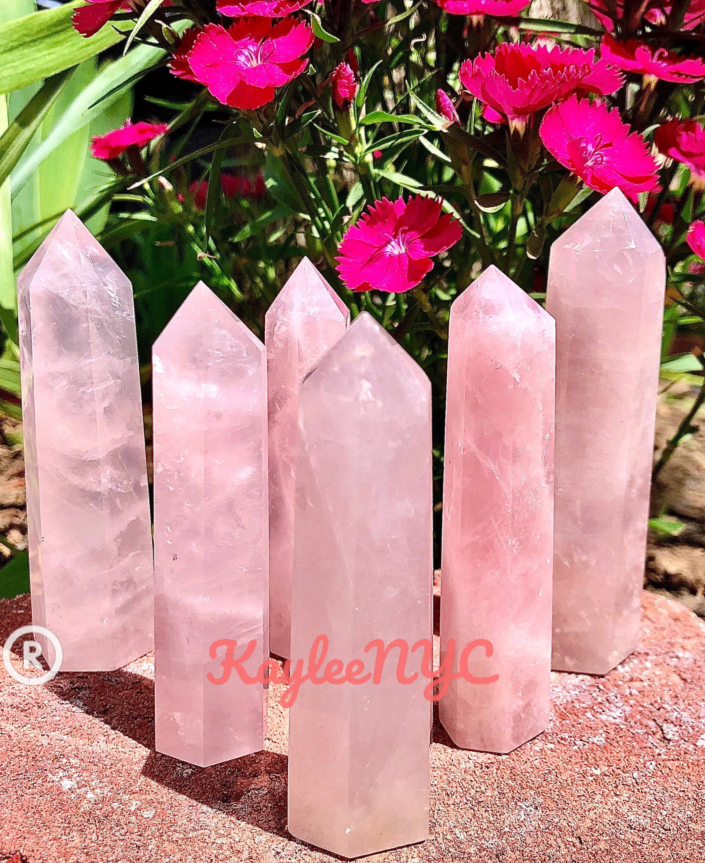 Wholesale Lot 1 lb Natural Rose Quartz Tower Obelisk Point W