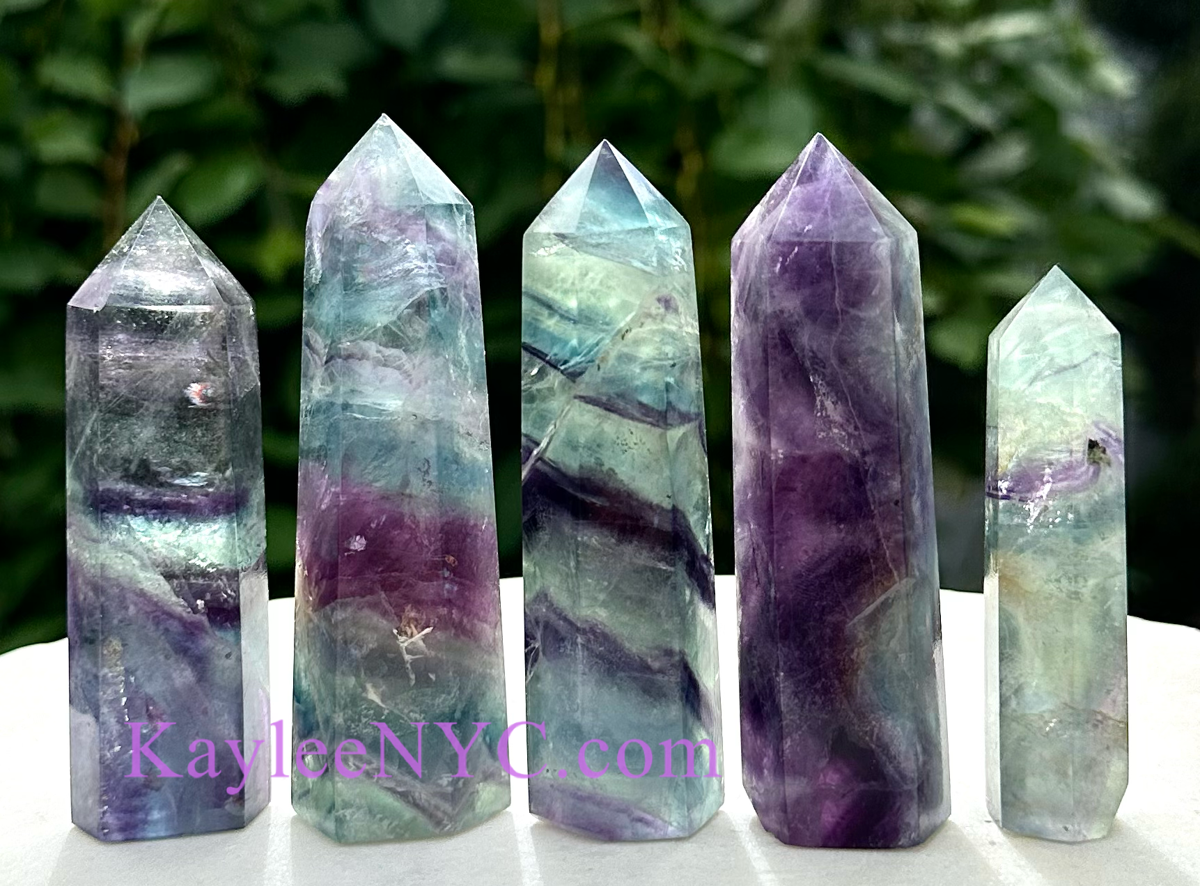 Natural Fluorite Obelisk Tower Point Crystal Healing