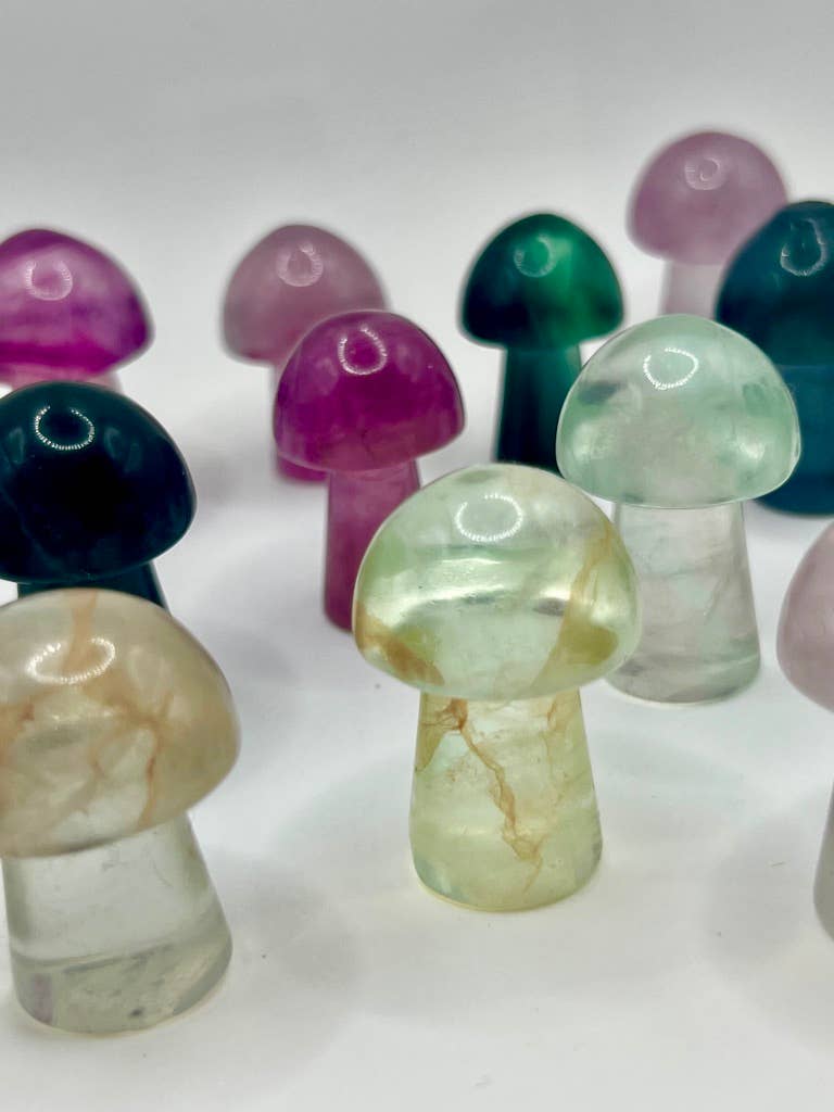 Fluorite Mushroom Carving - Freestanding Mushroom Carving