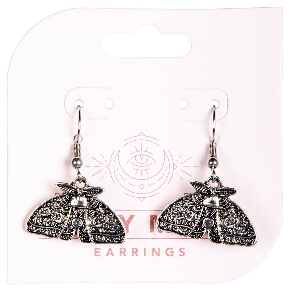 ANTIQUE SILVER  MOTH  EARRINGS