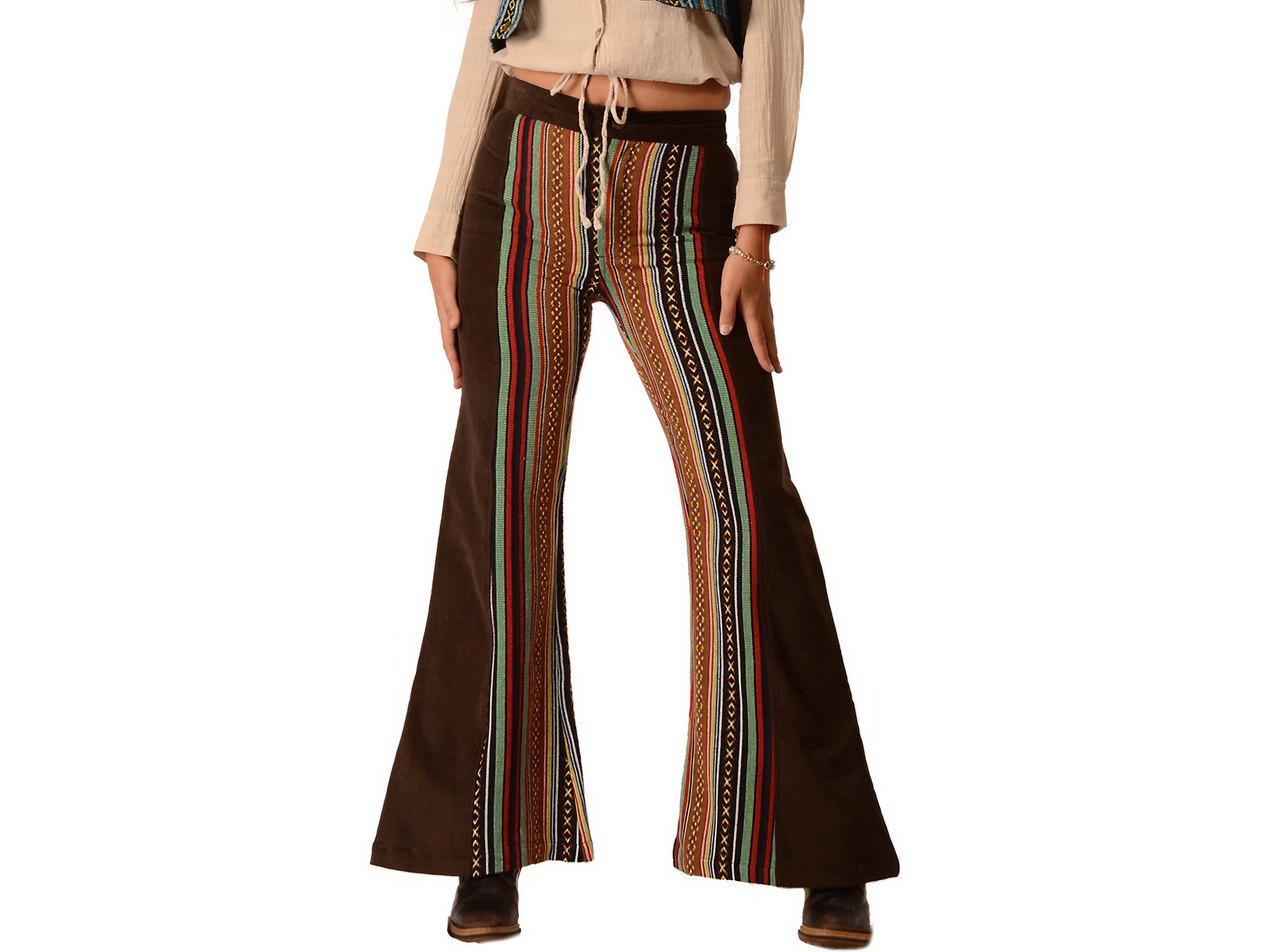 Corduroy and Gheri Bell Bottom Pants