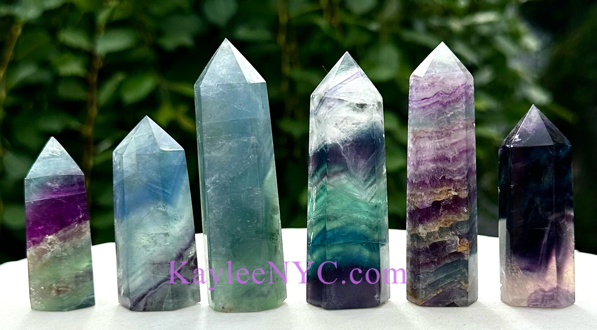Natural Fluorite Obelisk Tower Point Crystal Healing
