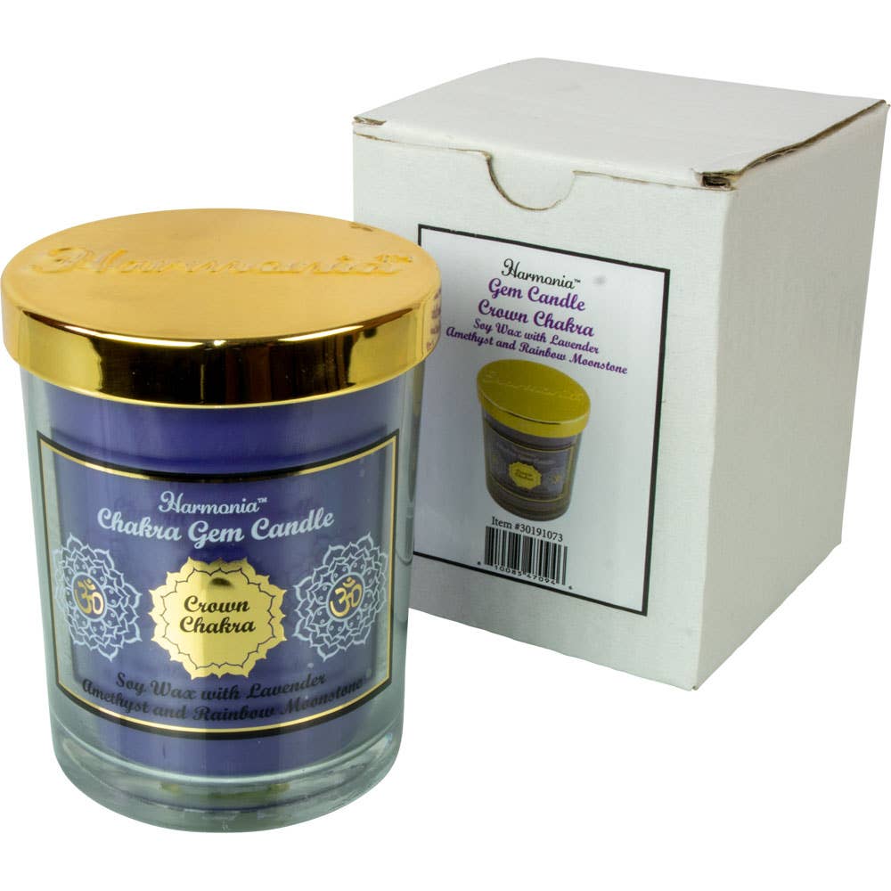 Harmonia Soy Gem Candle - Crown Chakra - Amethyst & Rainbow