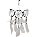 Dreamcatcher Black Triple Moon & White Feathers (Each)