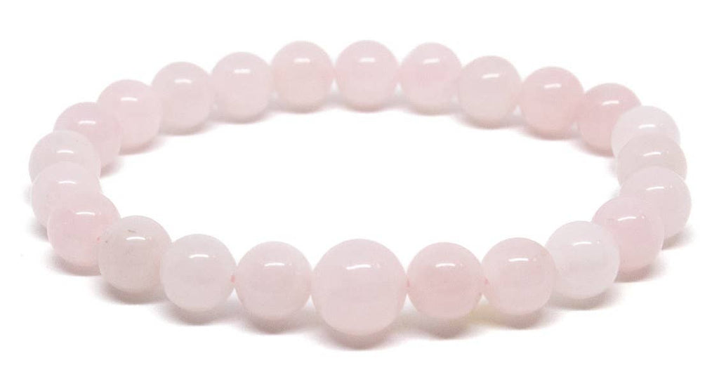 Large Size Rose Quartz Beaded Bracelet Wrist Mala 8mm