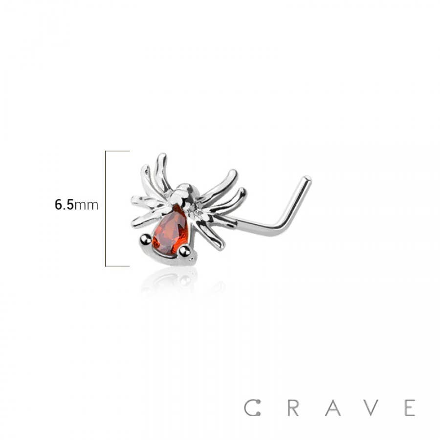 SPIDER 316L SURGICAL STEEL L-SHAPE NOSE STUD