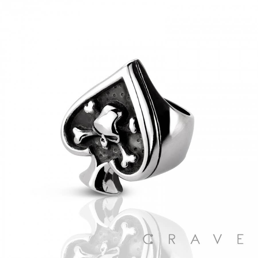 SS DEATH SKULL POSION HEART BOTTLE RING