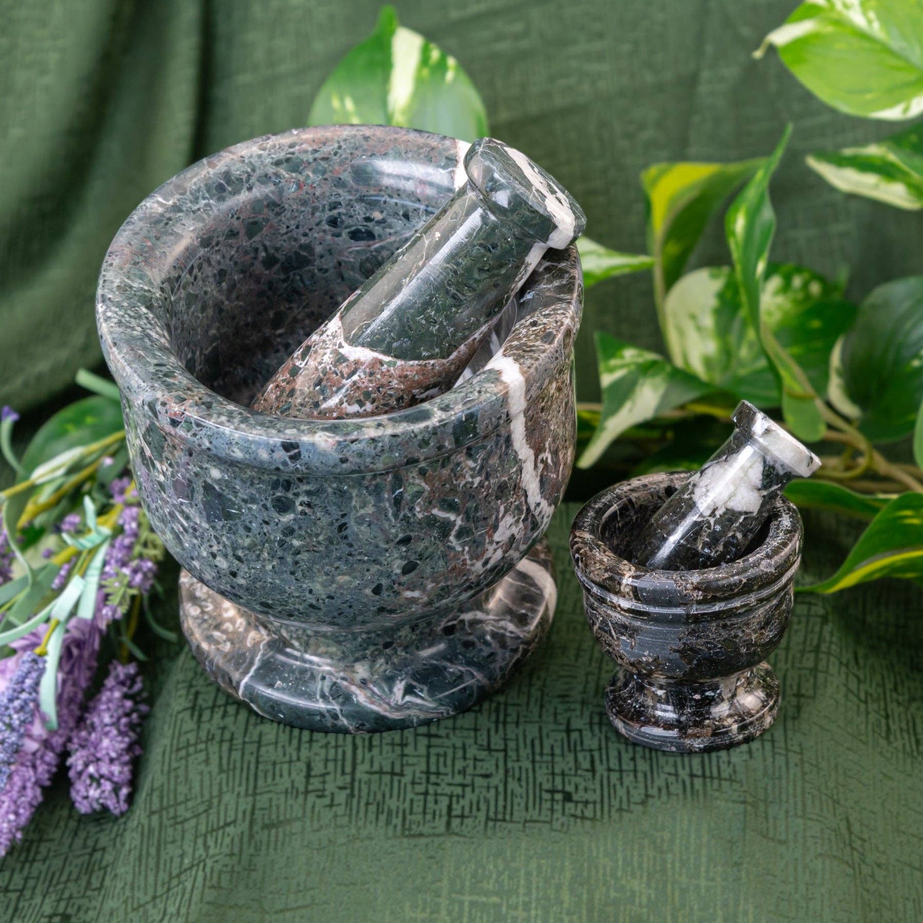 Black Zebra Mortar and Pestle.