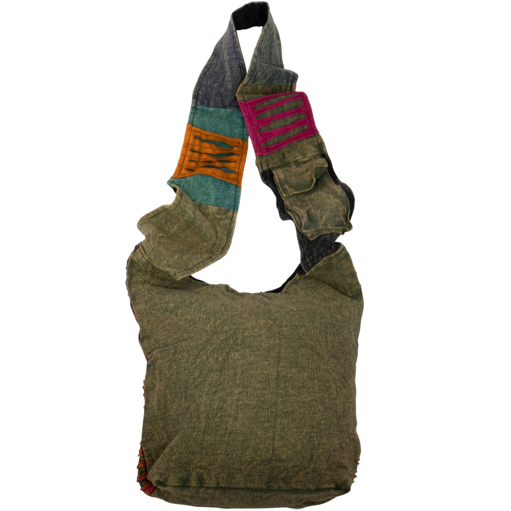 MONK-HOBO BAG WITH EMBROIDERED MUSHROOM