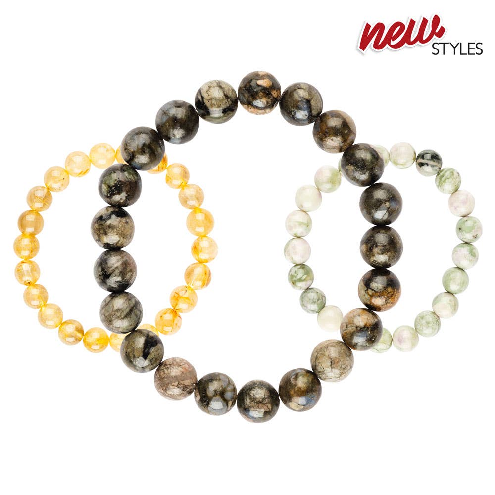 8mm Crystal Gemstone Energy Bead Stretch Bracelets