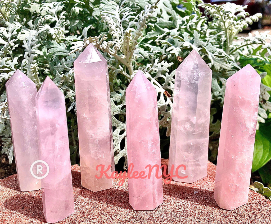 Wholesale Lot 1 lb Natural Rose Quartz Tower Obelisk Point W