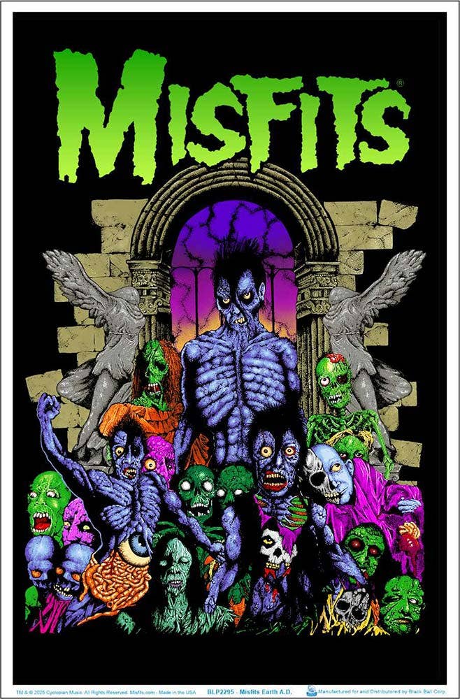 Misfits Earth A.D. Flocked Black Light Poster - 23" x 35"