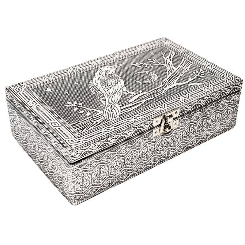 RAVEN TAROT CARD SILVER BOX